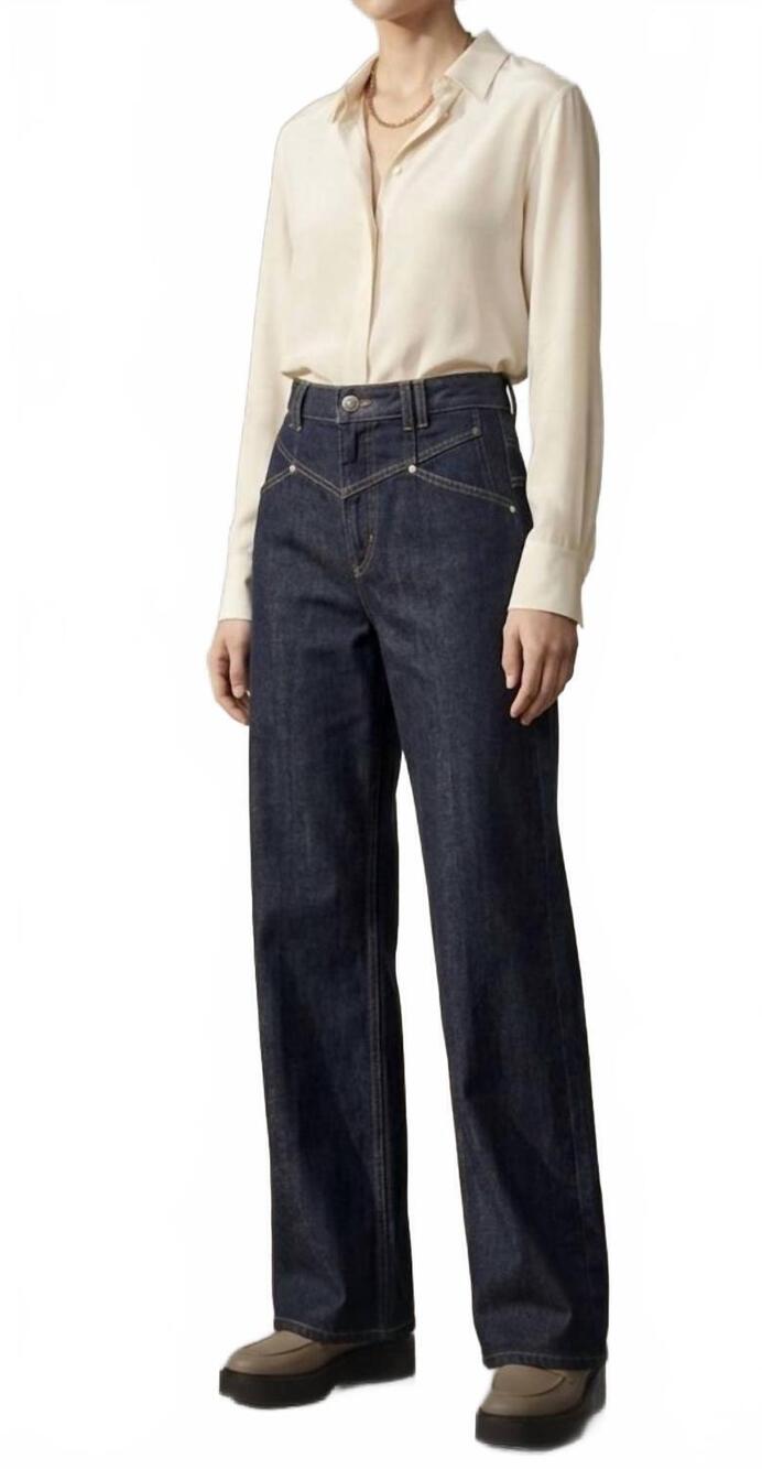NEW ISABEL MARANT wide leg jeans in dark blue
